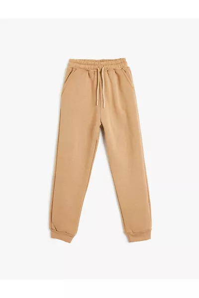 Basic Sweatpants with Drawstring Waist, Pocket Details, and Fleece Lining