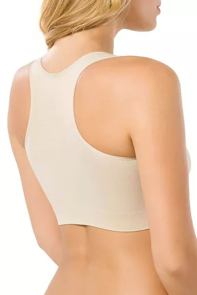 Спортивный бюстгальтер Seamless с широкими лямками, телесного цвета, новая коллекция