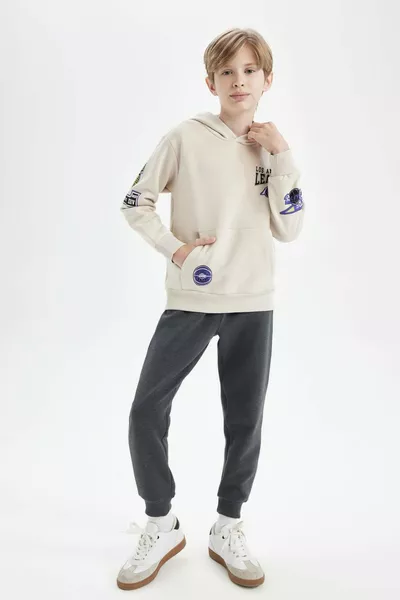 سويت شيرت بغطاء للرأس مطبوع على الظهر للأطفال الأولاد NBA لوس أنجلوس كليبرز AU