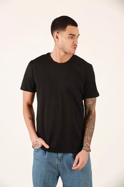 Lot de 5 T-shirts Hommes à Manches Courtes, Col Rond Ample, Basique