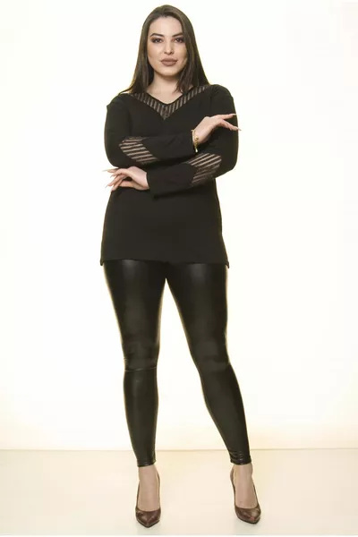 Plus Size Blouse with Sleeve Details 