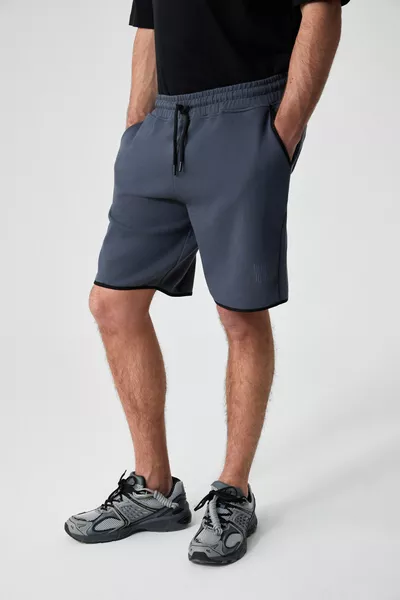 Shorts SOLERO pour homme, taille élastique avec poches, coupe décontractée, détails imprimés, anthracite
