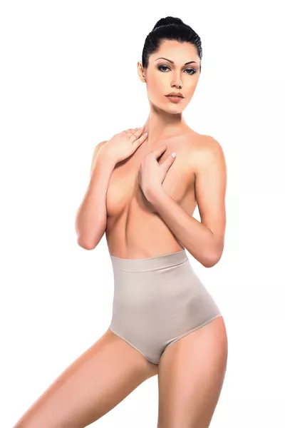 سروال داخلي بدون خياطة عالي الخصر لتشكيل الجسم، قابل للتنفس، مشد بسيليكون