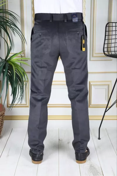 Smoked Polar Velvet Pants Stretch Thick Corduroy Classic Cut Side Pockets Lined Phantom Jeans