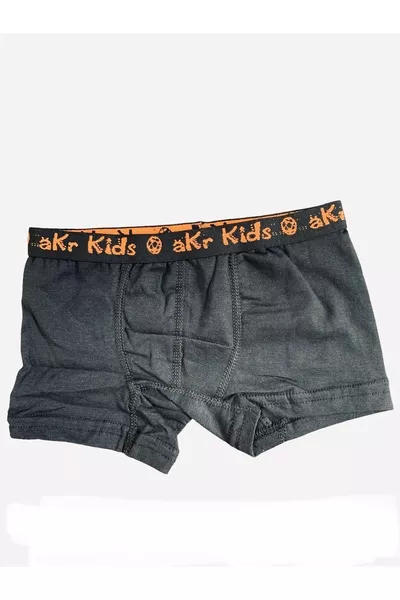 شورت بوكسر قطني أسود بمرونة للأطفال الذكور، عبوة من 5 قطع