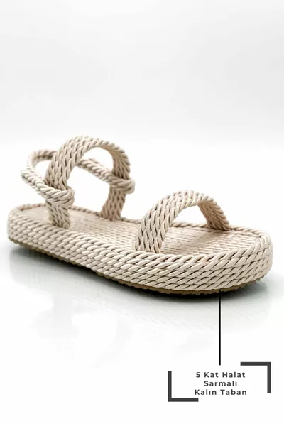 خمسة رقائق حلزوني حبل المرأة الصنادل الصيف الصنادل الجلد