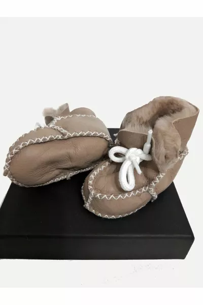 Baby Bio Lammfell Schnürung Baby Stiefel Baby Booties Erste Schritt Schuhe - 