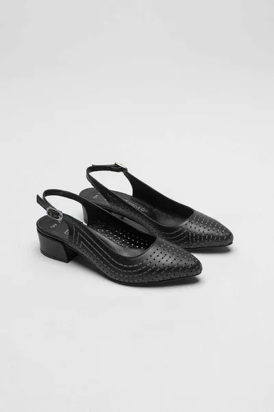 المتسكعون جلد طبيعي المرأة الصنادل ذات الكعب العالي