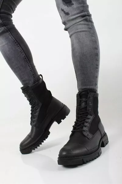  Premium Warm Lining Non Slip Sole Zipper Lace-Up Men's Boots Postal