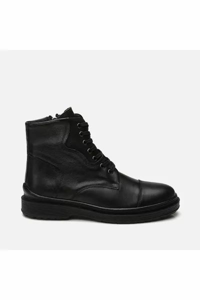 Натуральная кожа Черные мужские повседневные сапоги