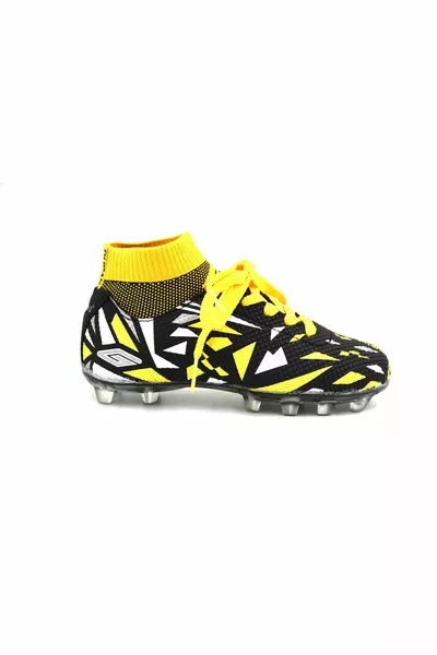 (DUGANA) Scarpe da calcio per bambini Lace-up  nero giallo