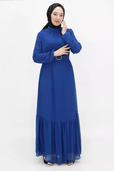 Шифон Ткань Воздушный Рукав Хиджаб Вечерние Платья