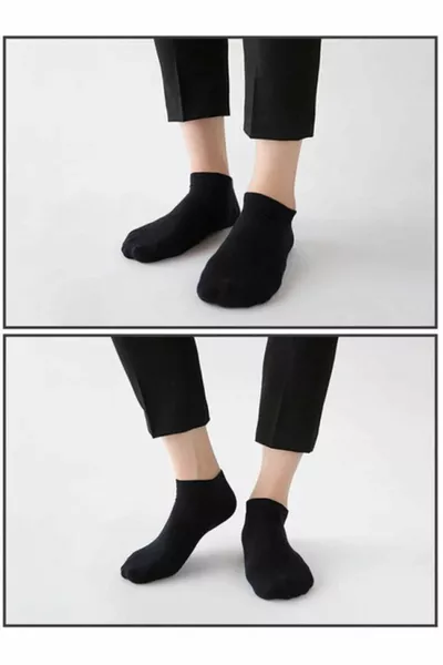 جوارب رياضية قطنية للجنسين أسود ورمادي 8 أزواج