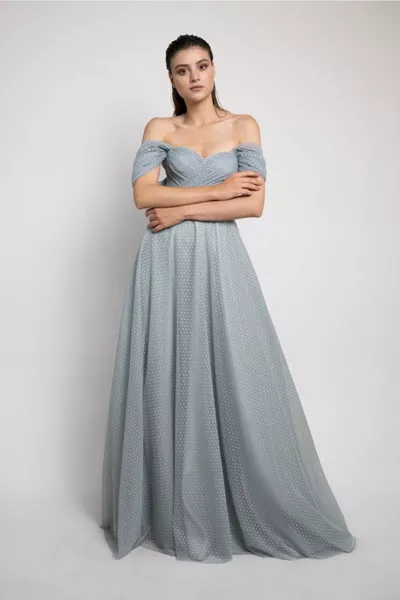 Vert Aqua Pois Fiançailles & Robe