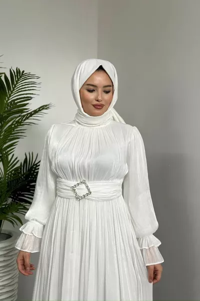 Sezen Вечернее Платье Белое