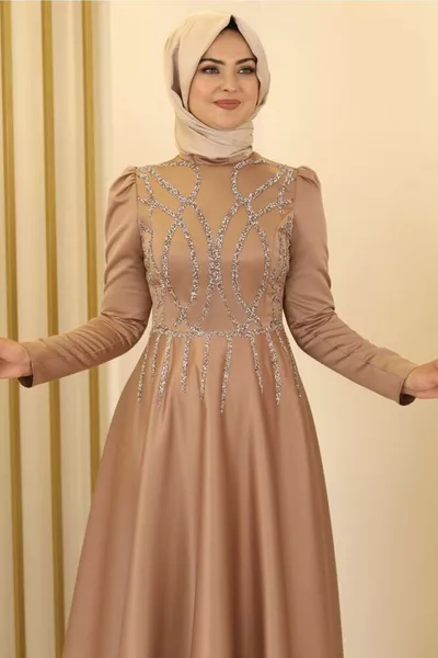 Дзен сатенени вечерни рокли Норка - Дизайн - 