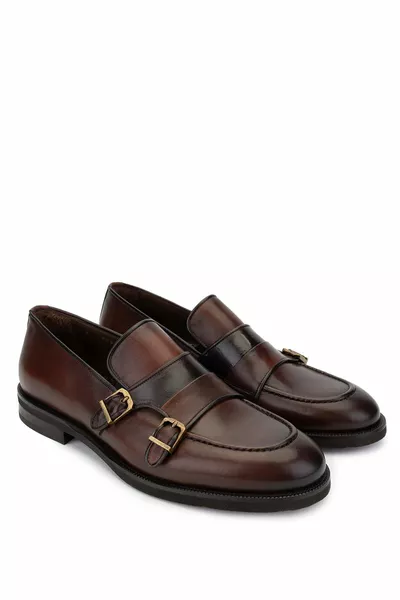 Мъжки обувки от естествена кожа от тен мокасини