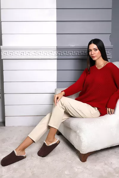 Milano Fur Пробковая подошва Ортопедические тапочки Unjisex