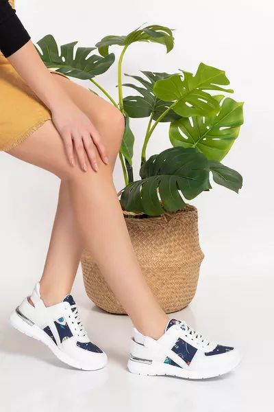 Navy Blue White Planet Themed Orthopedic Sports Sandals