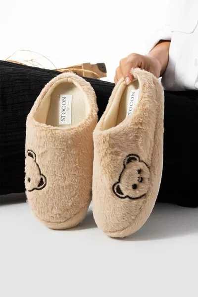 New Season Women's House Slippers Plush Slippers Dowry and Bundle Slippers Does Not Make Noise Thick Sole