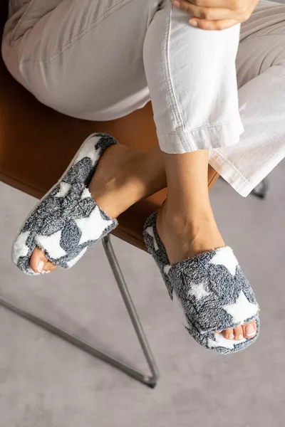 Modafrato STAR OUTDOOR Maison Pantoufles Maison Chaussons d’hiver Silent Sole
