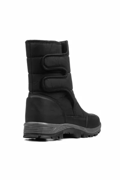 Unisex Black Snow Boots with Thermal Fur Inside