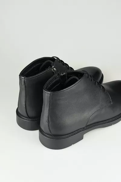 جلد طبيعي أسود للرجال سستة أحذية كلاسيكية عادية 