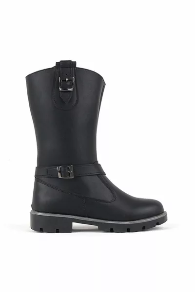 أسود بسحاب طويل القامة بنات الأحذية