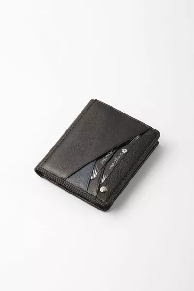 Мъжки портфейл от естествена кожа t Black-parlement