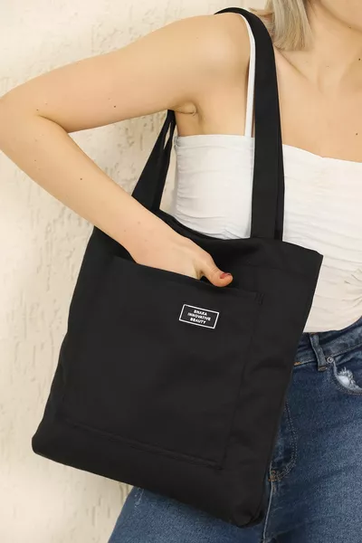 Noir  2 Compartiments Toile Tissu Casual Sport Femme Bras Et Sac À Bandoulière Avec Poches L : E :