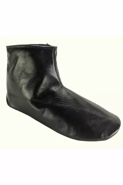 Col large Fourrure de cuir véritable à l’intérieur Chaussettes zippées Enchantement