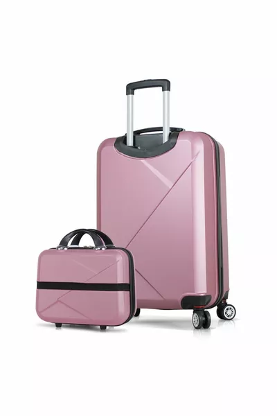 Diamond Abs среден размер и грим Комплект куфари от розово злато от 2 части