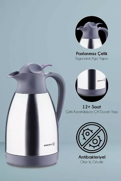  Satina Max 1,5 litre en acier inoxydable double couche antibactérien pique-, thermos de camping