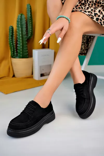 Dicke Sohle Damen Wildleder Schuhe 