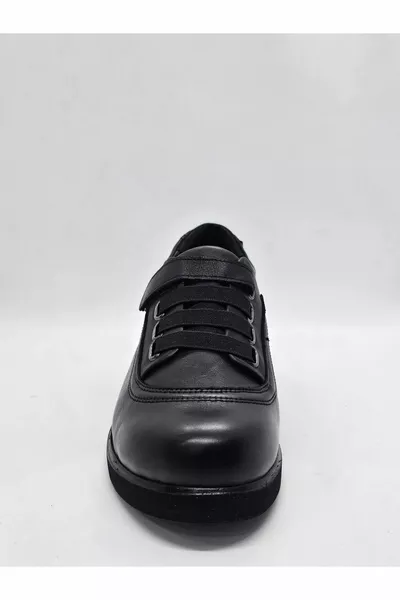Women's Black Inside Out Genuine Leather Full Orthopedic Comfort Shoes