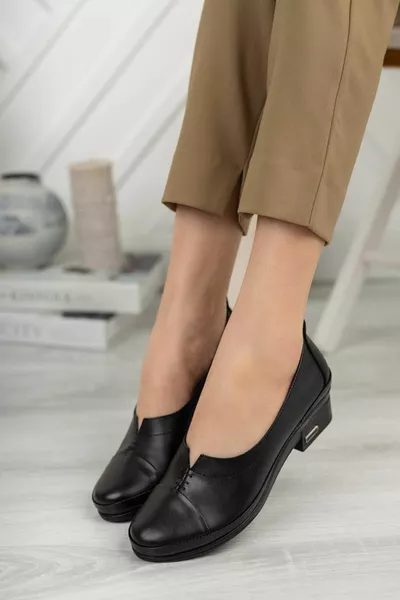 Véritable cuir véritable talons courts orthopédique mère femmes chaussures