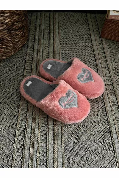 Fluffy cuore figurato Penduf pantofole da casa da donna pantofole sfocate fascio di dote