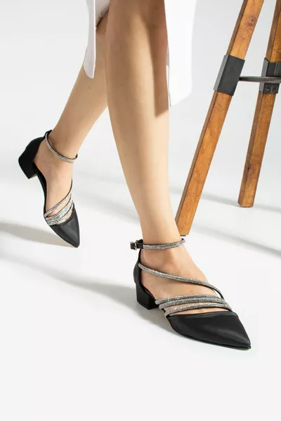 حجر أسود مفصل 3 سم أحذية سهرة