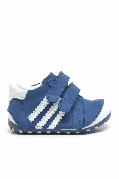 Scarpe da bambino in vera pelle blu navy primo passo