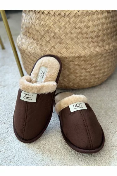 Unisexe Soft Sole Moelleux Chaud Doublé Maison Jardin Bundle Pantoufles Pantoufles d’hiver (MOULE ÉTROIT)