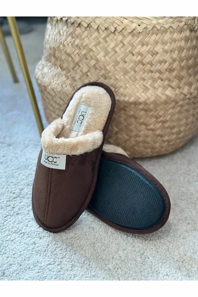 Unisexe Soft Sole Moelleux Chaud Doublé Maison Jardin Bundle Pantoufles Pantoufles d’hiver (MOULE ÉTROIT)