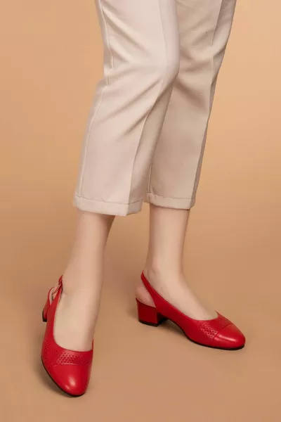 Echtes Leder Weich Strukturiert Freizeitschuhe Vdt. Rot 