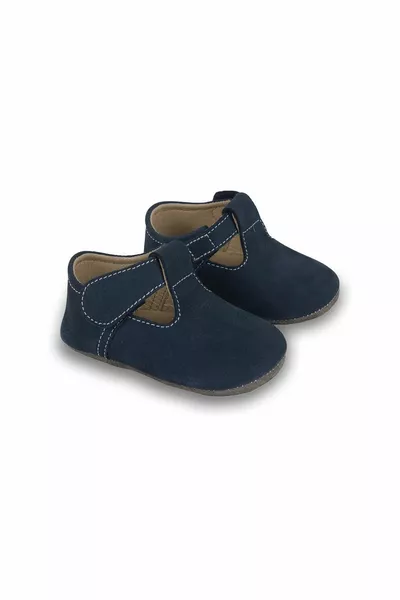 Genuine Leather Navy Blue First Step Baby 