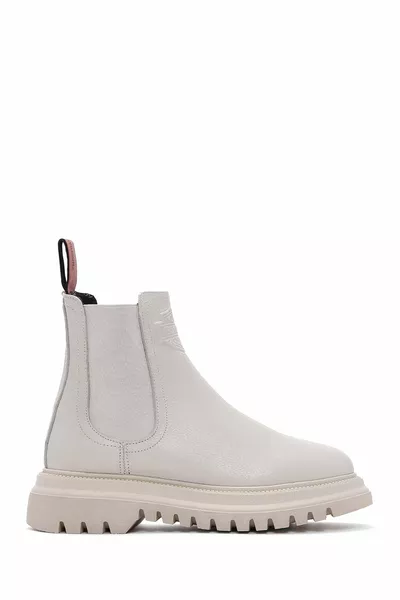 Kadın Bej Mourir Deri Kalın Tabanlı Chelsea Bot 