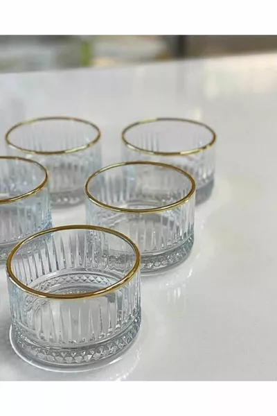 Set da 6 Elysia Oro con Doratura - Piccola Ciotola Elysia Gold - Piccola Ciotola per Snack - Ciotola da Presentazione