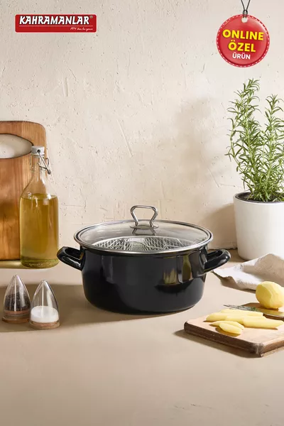 قدر قلي مطلي بالمينا من سعة  سم من Cips Chef