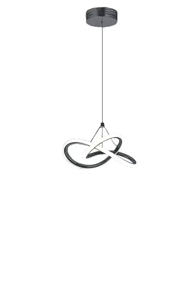 ثريا حديثة من بوليفيا مع مصابيح LED بيضاء منفردة، أنثراسيت، مناسبة لغرفة المعيشة والمطبخ والصالون والممر