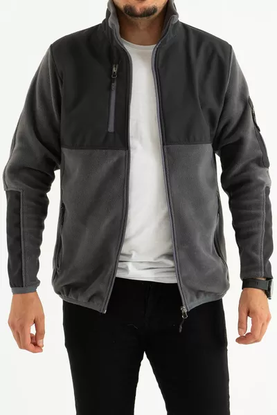 الرجال المدخن الضيق العفن المضادة للبيلينغ المضادة للبيلينغ كامل سستة سوفت شيل زينت الصوف قميص من النوع الثقيل