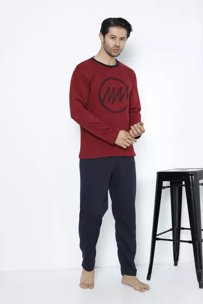 Herrenschlafanzug aus dicker Doppelgewebefaser