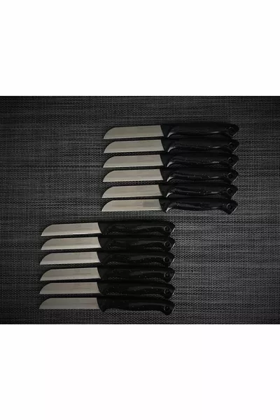 Black Glittery Serrated Fruit Knife